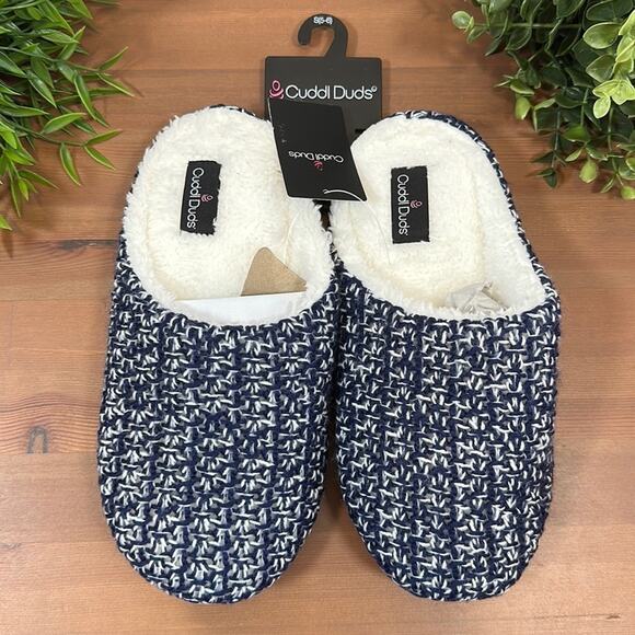 Cuddl Duds Seedstitch Slipper Clog with Luxe Sherpa Lining Size S - Picture 2 of 6